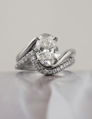 1.50- 3.0  CT Marquise Cut  Lab Grown Diamond Solitaire Setting Bridal Set