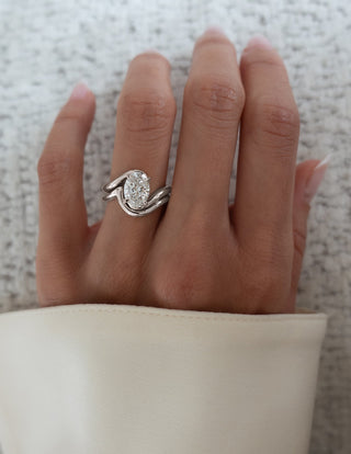 1.50- 3.0  CT Oval cut  Lab Grown Diamond Solitaire Setting Bridal Set