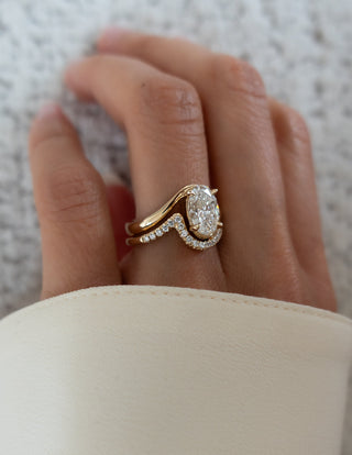 1.50- 3.0  CT Marquise Cut  Lab Grown Diamond Solitaire Setting Bridal Set