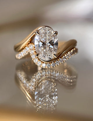 1.50- 3.0  CT Marquise Cut  Lab Grown Diamond Solitaire Setting Bridal Set