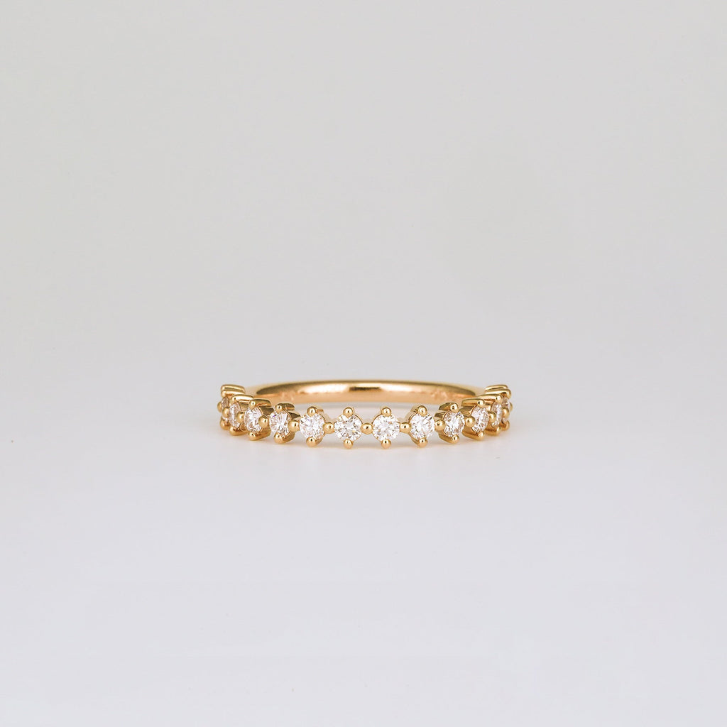 0.38 TCW Round Lab Grown Diamond Dainty Wedding Band