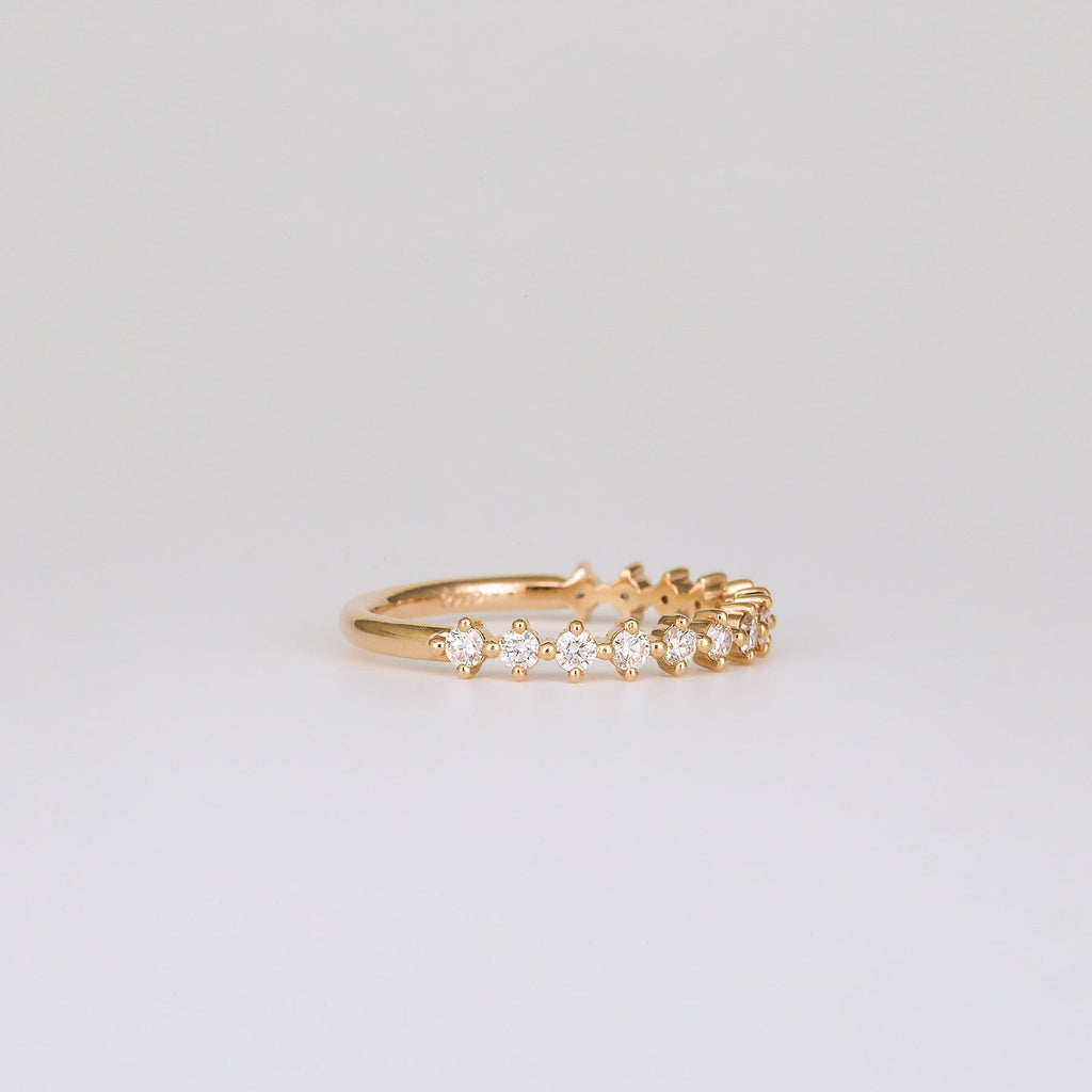 0.38 TCW Round Lab Grown Diamond Dainty Wedding Band