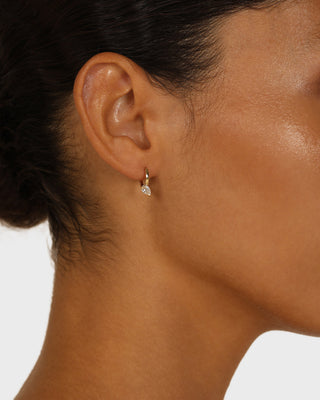 0.25 TCW Pear Solitaire Hoop Earrings