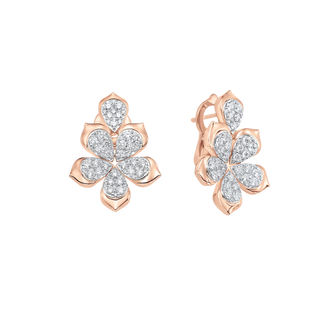 1.39 TCW Round Moissanite Diamond Flower Stud Earrings - violetjewels