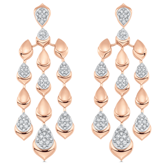 1.40 TCW Round Moissanite Diamond Long Drop Earrings - violetjewels