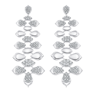 3.17 TCW Round Moissanite Diamond Long Drop Earrings - violetjewels