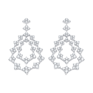 4.63 TCW Round Moissanite Diamond Drop Earrings - violetjewels