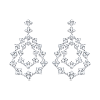 4.63 TCW Round Moissanite Diamond Drop Earrings - violetjewels