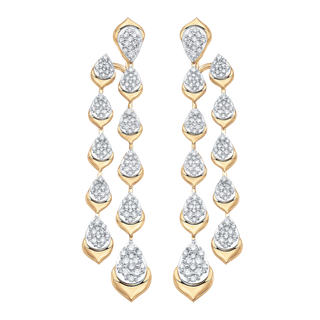 1.74 TCW Round Moissanite Diamond Two Row Drop Earrings - violetjewels