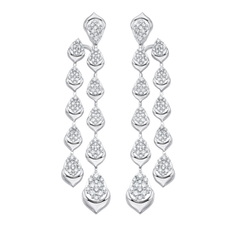 1.74 TCW Round Moissanite Diamond Drop Earrings - violetjewels