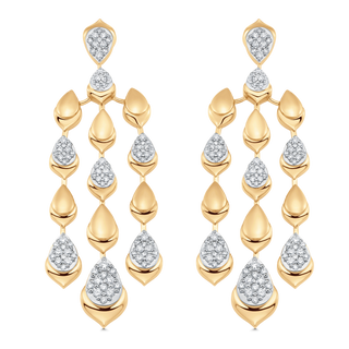 1.40 TCW Round Moissanite Diamond Long Drop Earrings - violetjewels