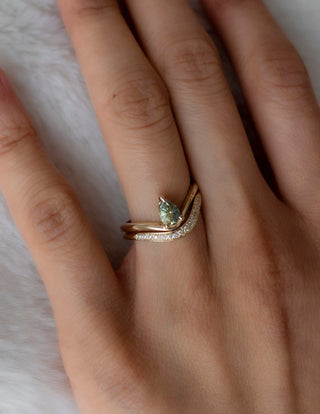 0.20 TCW Pear Lab Grown Diamond Wave Pave Band