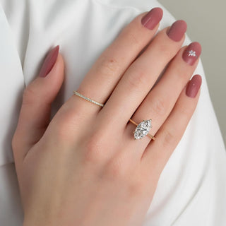 1.5-2.5 CT Marquise CVD Diamond Unique Setting Engagement Ring