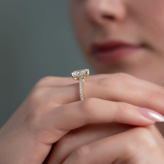 1.5-3.5 CT Radiant Lab Grown Diamond Pave Engagement Ring