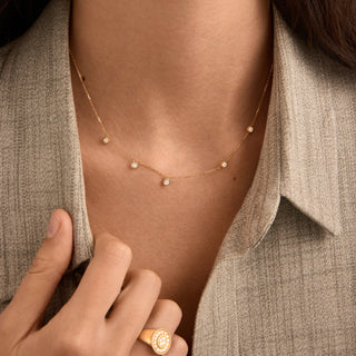 0.25 CT Round Bezel E/VS1 Lab Grown Diamond Necklace