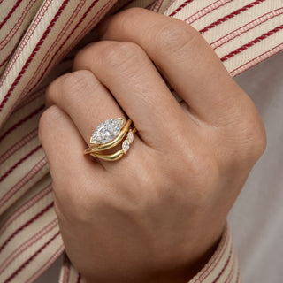 0.20 TCW Marquise Diamond Two Stone Wedding Band