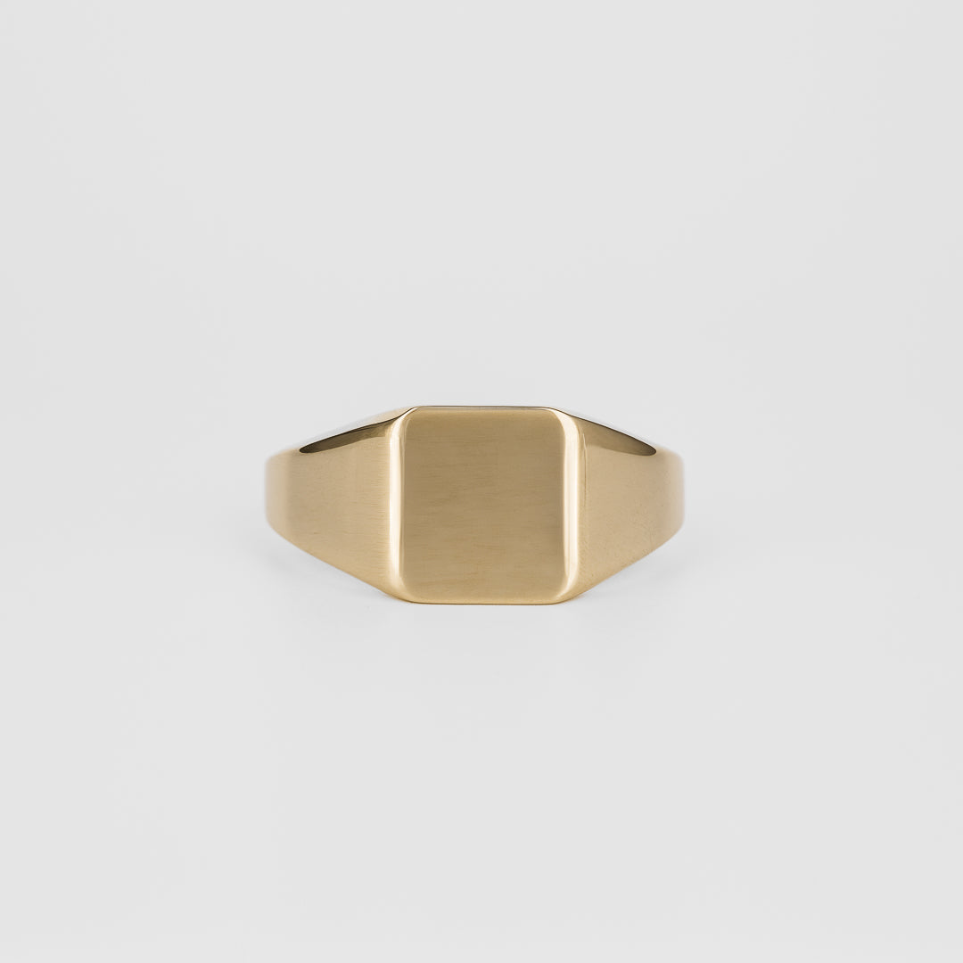 Plain Classic Signet Wedding Band For Men