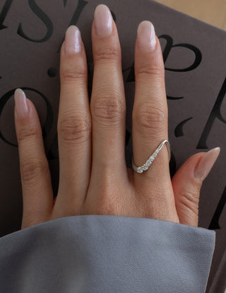 0.30 TCW Round Lab Grown Diamond unique Wedding Band