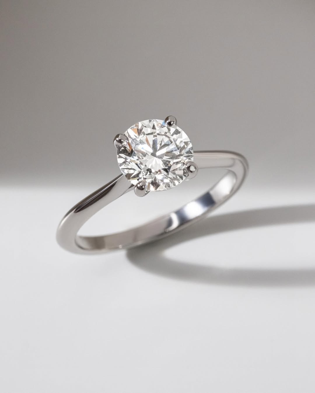 1.0-3.0 CT Round Lab Grown Diamond Solitaire Engagement Ring