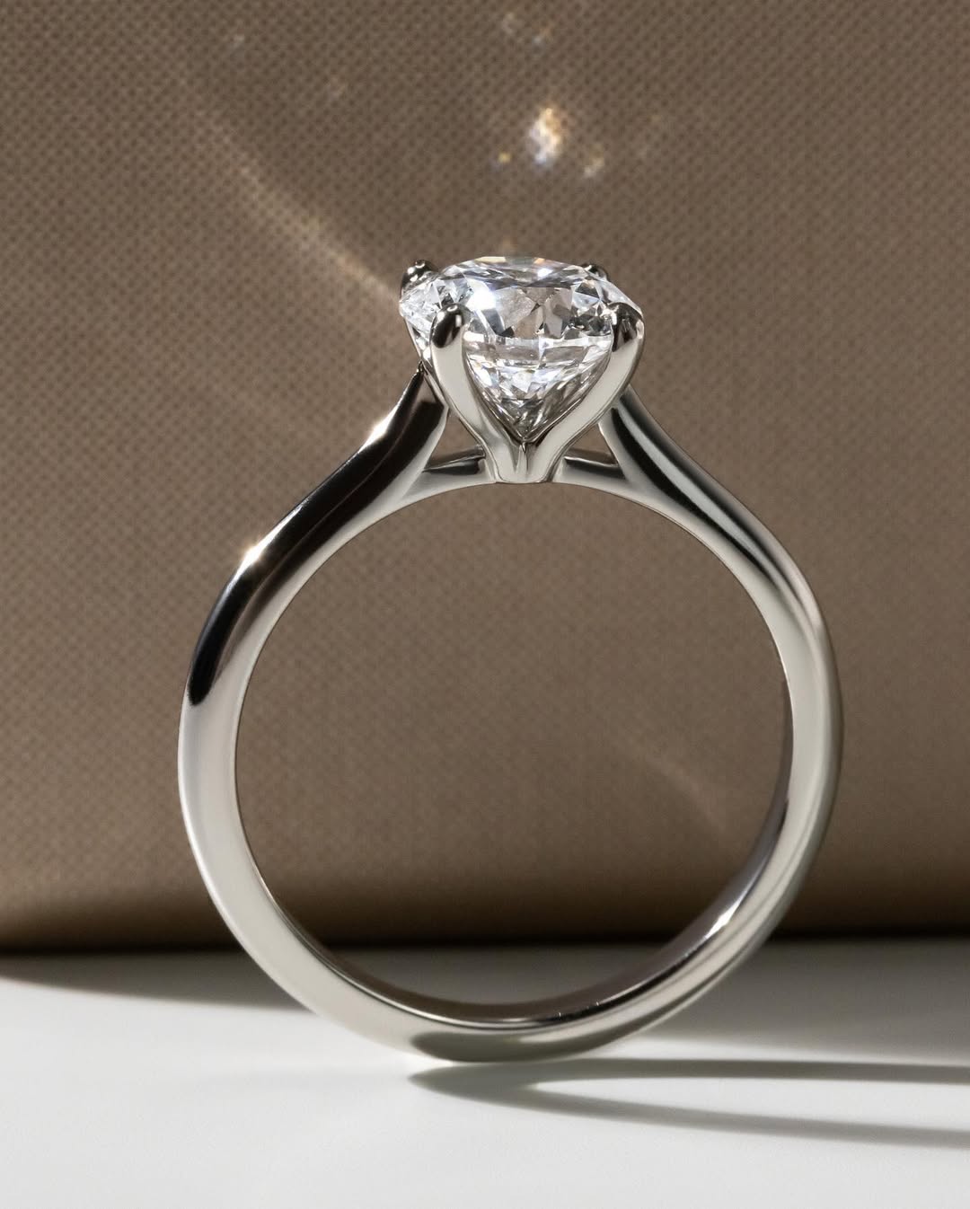 1.0-3.0 CT Round Lab Grown Diamond Solitaire Engagement Ring
