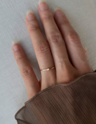0.03 TCW Round Lab Grown Diamond Minimalist Band