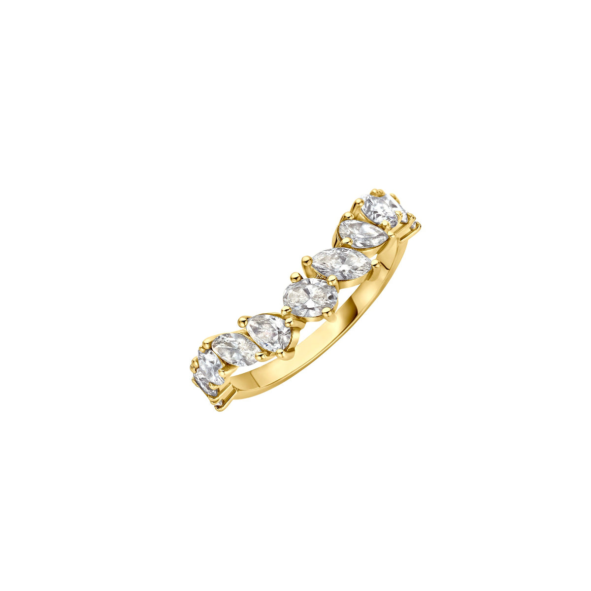 1.0 TCW Oval & pear Lab grown Diamond Unique Wedding Band