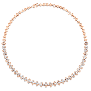 5.28 TCW Round & Baguette Moissanite Diamond Choker Necklace - violetjewels