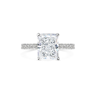 2 ct Radiant F- VS1 Diamond Pave Moissanite Engagement Ring