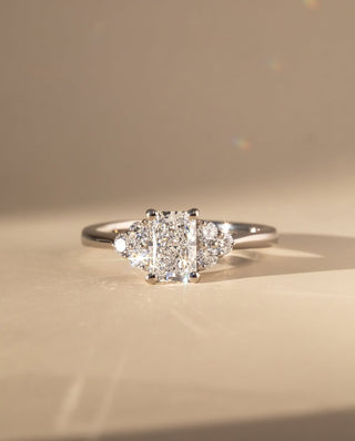 1.0 -3.0 CT Radiant D/VS2 CVD Diamond Cluster Style Engagement Ring