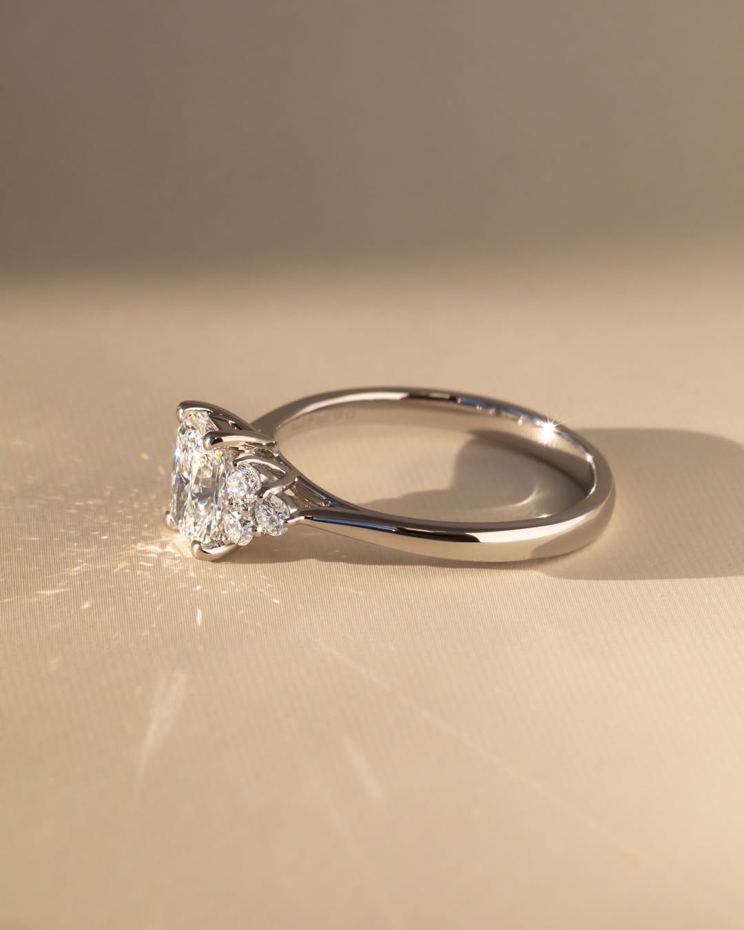 1.0 -3.0 CT Radiant Lab Grown Diamond Cluster Style Engagement Ring
