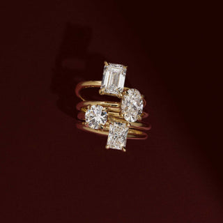 2.0 - 3.0 CT Radiant Cut Solitaire Style Moissanite Engagement Ring
