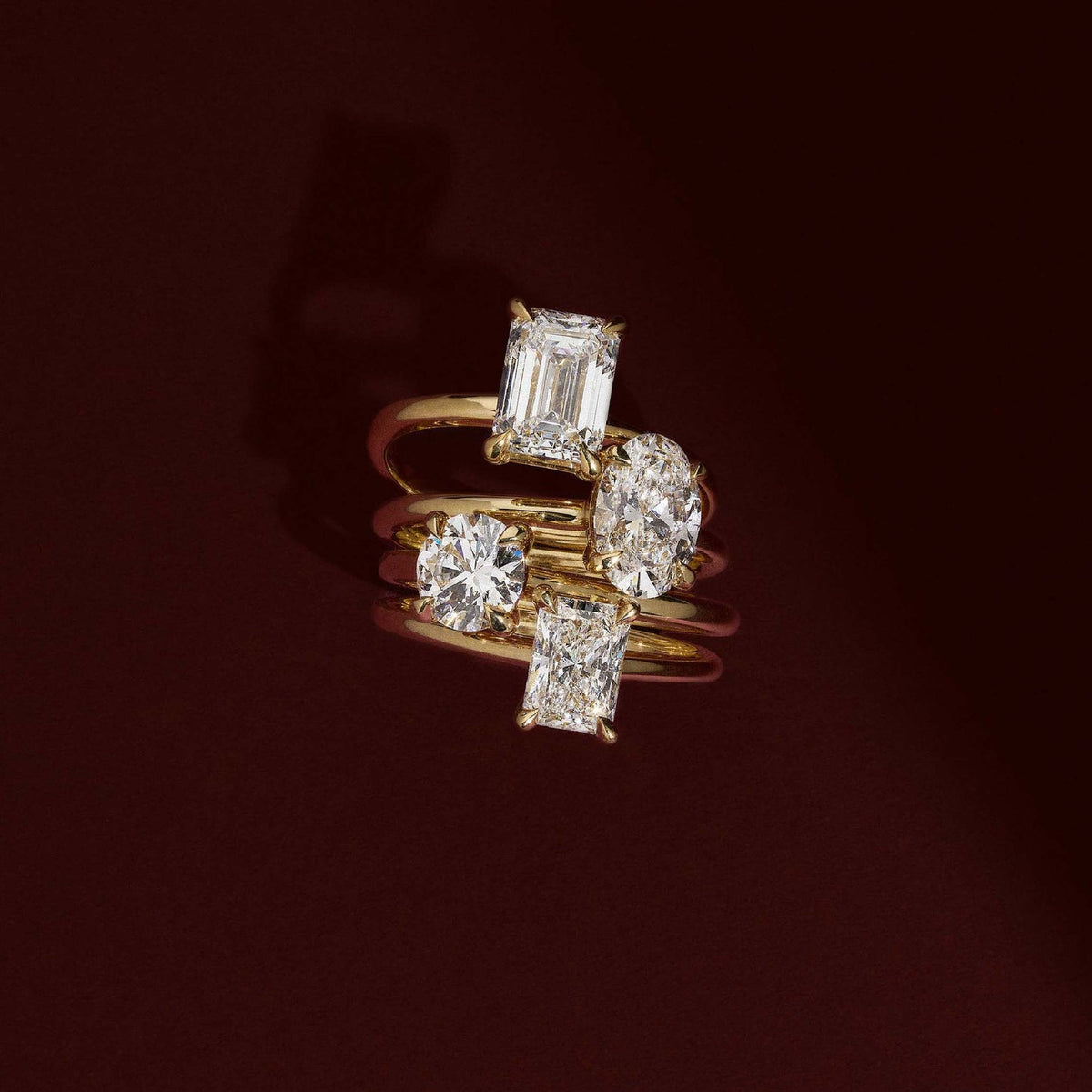 2.0 - 3.0 CT Radiant Cut Solitaire Style Moissanite Engagement Ring