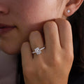 1.00 - 3.80 CT Cushion  Lab Grown Diamond Pave Style Engagement Ring
