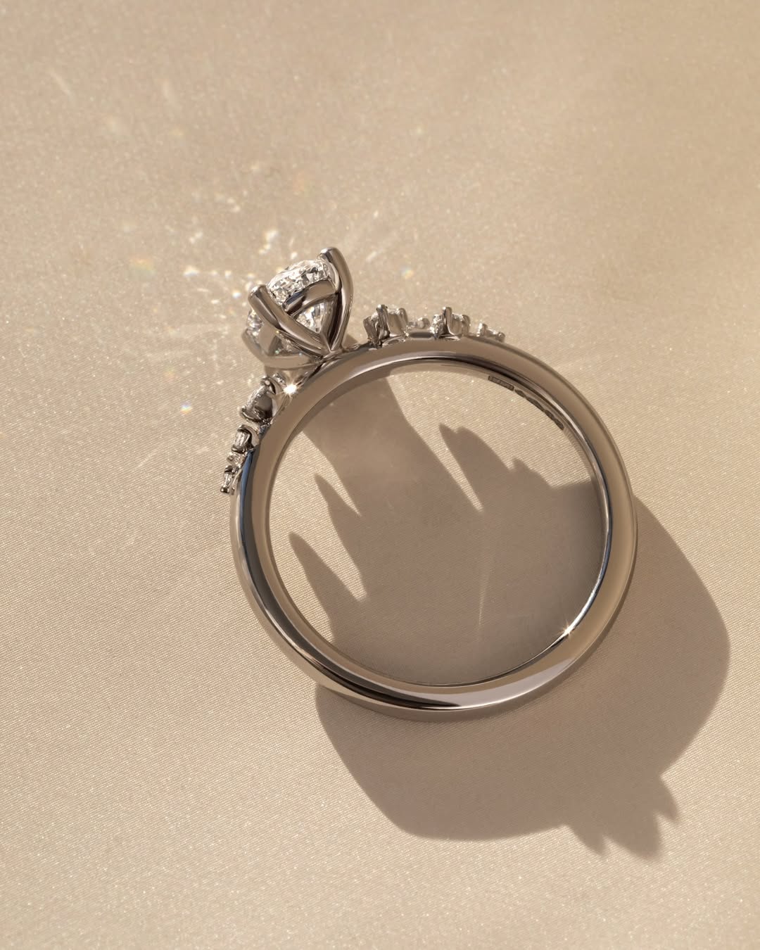 1.0 -3.0 CT Oval Lab Grown Diamond Cluster Style Engagement Ring