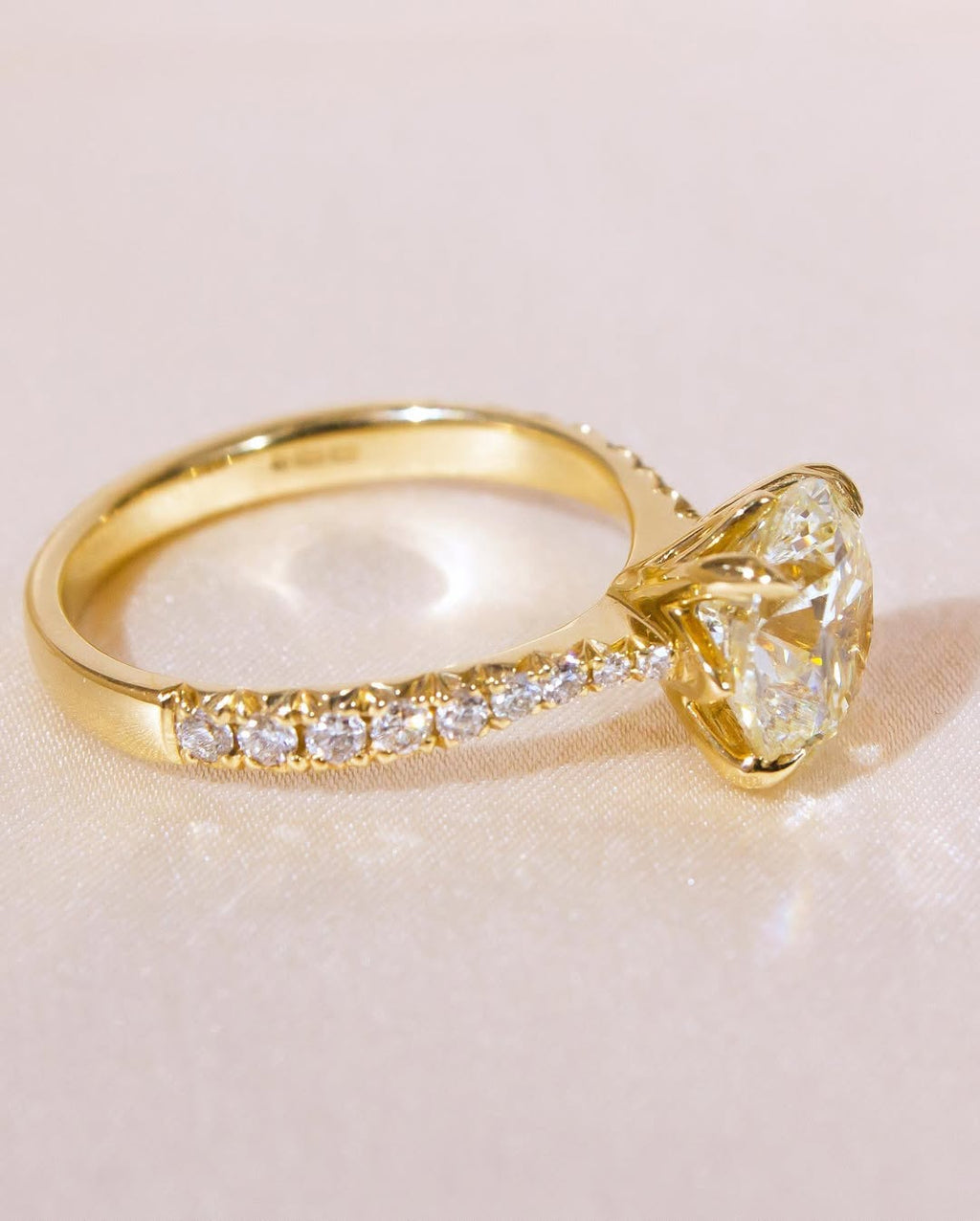 2.37 - 4.37 CT Round  Lab Grown Diamond Pave Style Engagement Ring