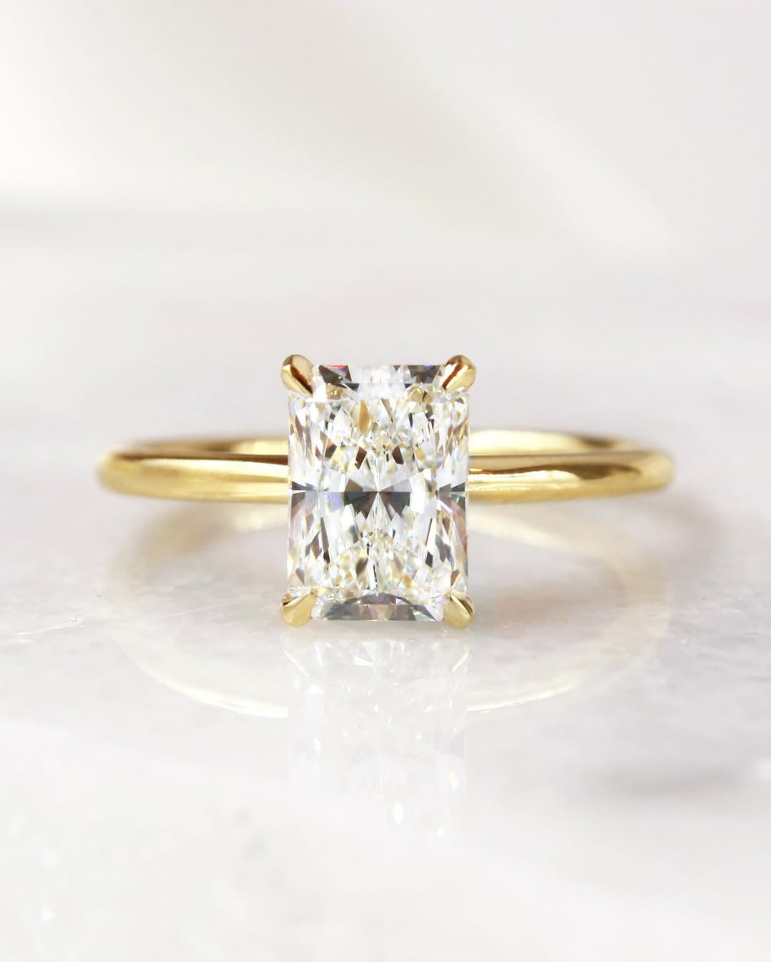 1.0- 3.50 CT Radiant Lab Grown Diamond Solitaire Style Engagement Ring