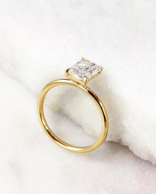 2.5 CT Radiant F/VS2 CVD Diamond Solitaire Style Engagement Ring