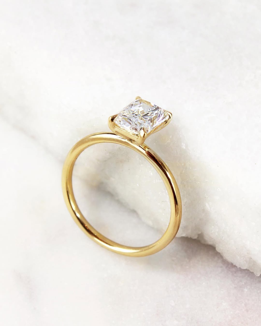 1.0- 3.50 CT Radiant Lab Grown Diamond Solitaire Style Engagement Ring