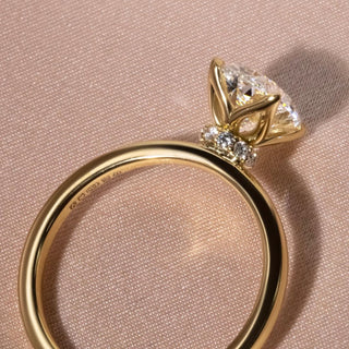2.0 - 4.0  CT Oval CVD Diamond Hidden Halo Style Engagement Ring