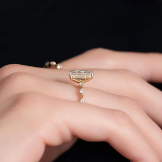 1.0-3.0 CT Radiant CVD Diamond Dainty Setting Engagement Ring