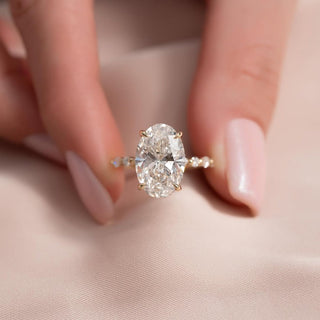 3.0-5.0 CT Oval Lab Grown Diamond Hidden Halo Engagement Ring