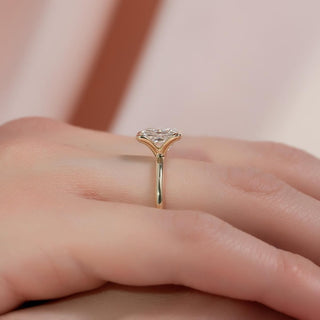 1.0-3.0 CT Princess CVD Diamond Solitaire Setting Engagement Ring