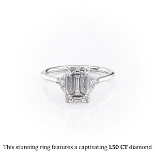 1.50 CT-3.50 CT Emerald F/VS1 CVD Diamond Cluster Engagement Ring - violetjewels