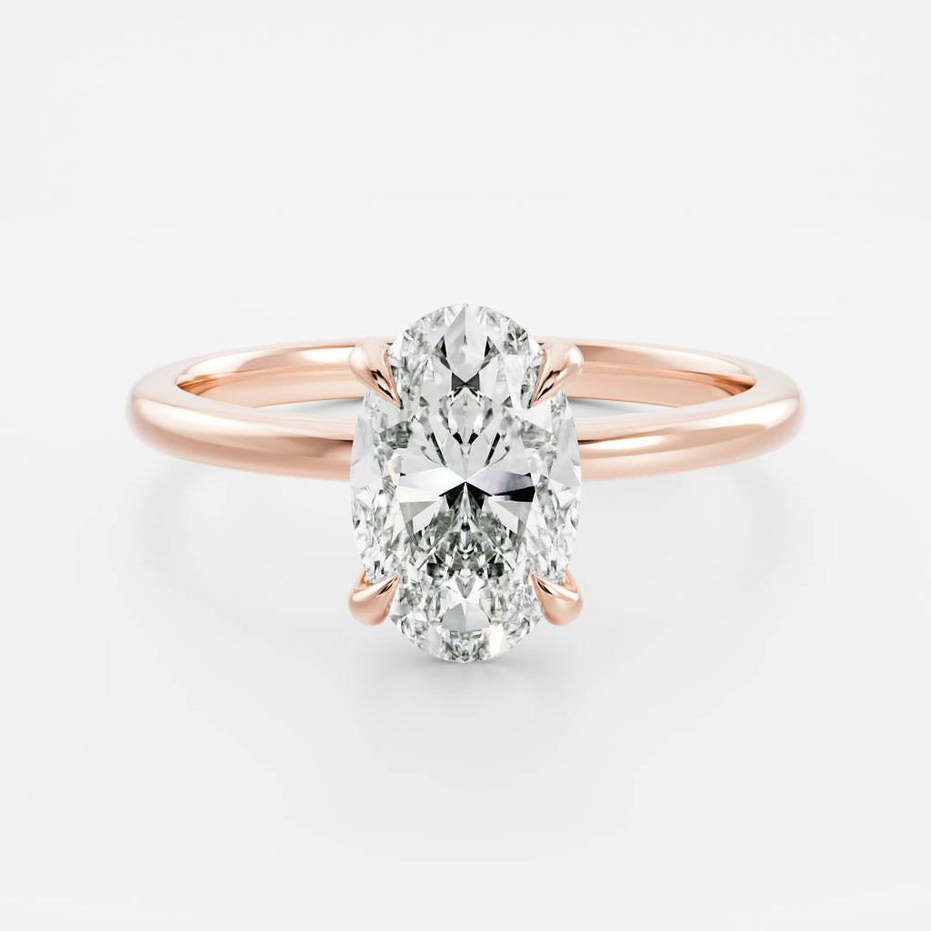 2.50-3.50 CT Oval Cut Solitaire Style Moissanite Engagement Ring
