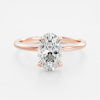 2.50 - 3.50 CT Oval Cut Solitaire Style Moissanite Engagement Ring