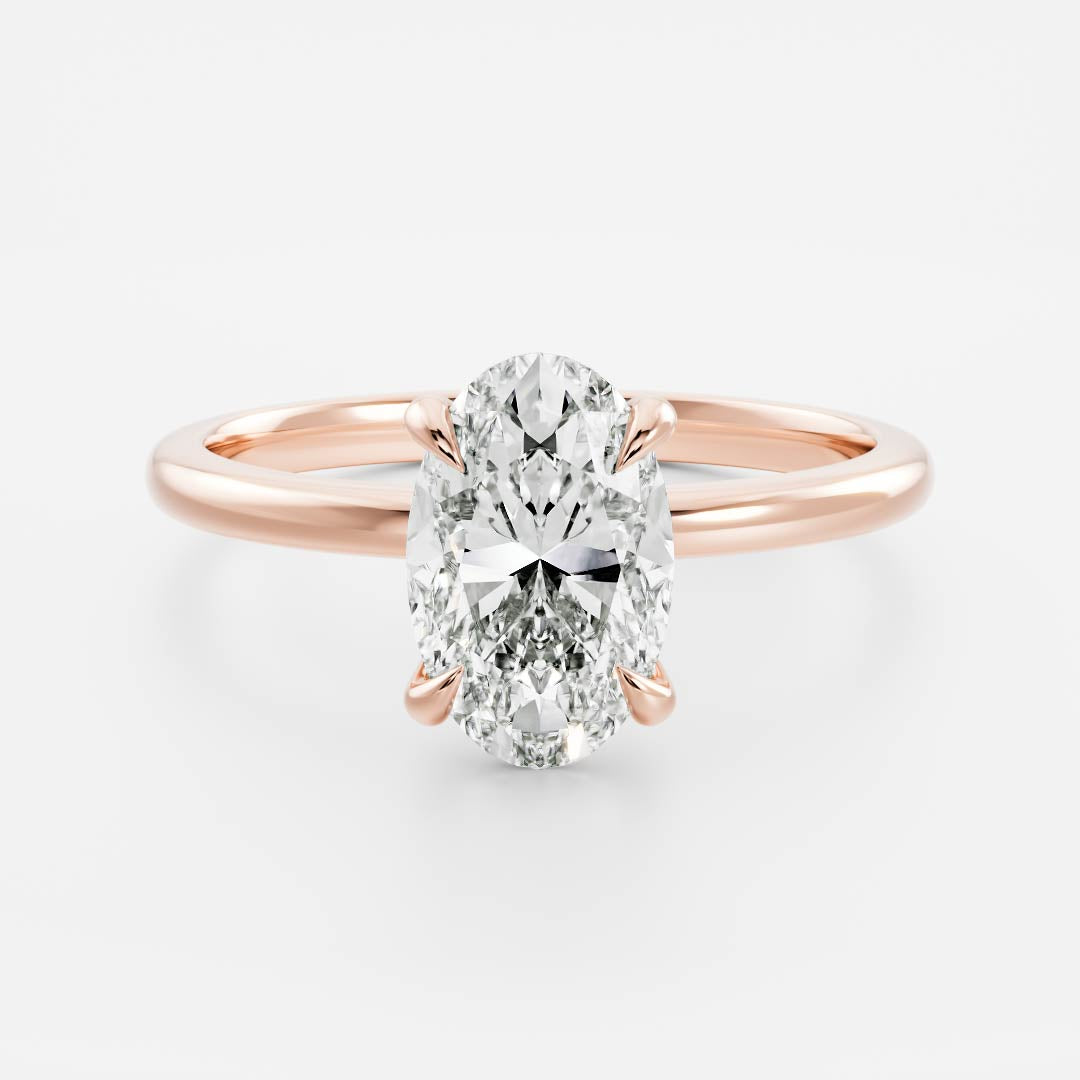 2.50-3.50 CT Oval Cut Solitaire Style Moissanite Engagement Ring