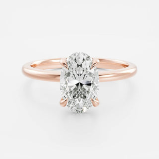 Solitaire Ring with 3.0 CT Oval Moissanite - violetjewels