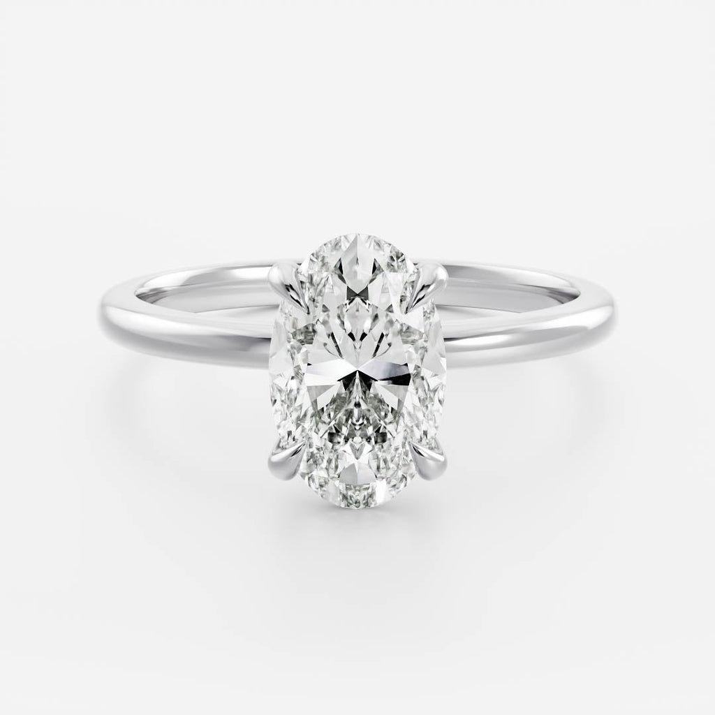 2.50-3.50 CT Oval Cut Solitaire Style Moissanite Engagement Ring
