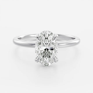 2.50 - 3.50 CT Oval Cut Solitaire Style Moissanite Engagement Ring