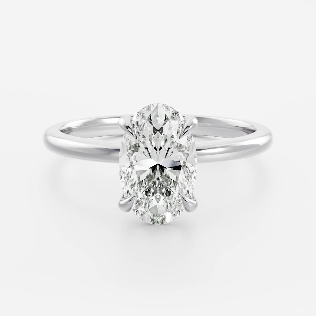 2.50-3.50 CT Oval Cut Solitaire Style Moissanite Engagement Ring